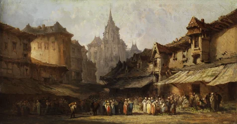 Market Scene in a Small Town